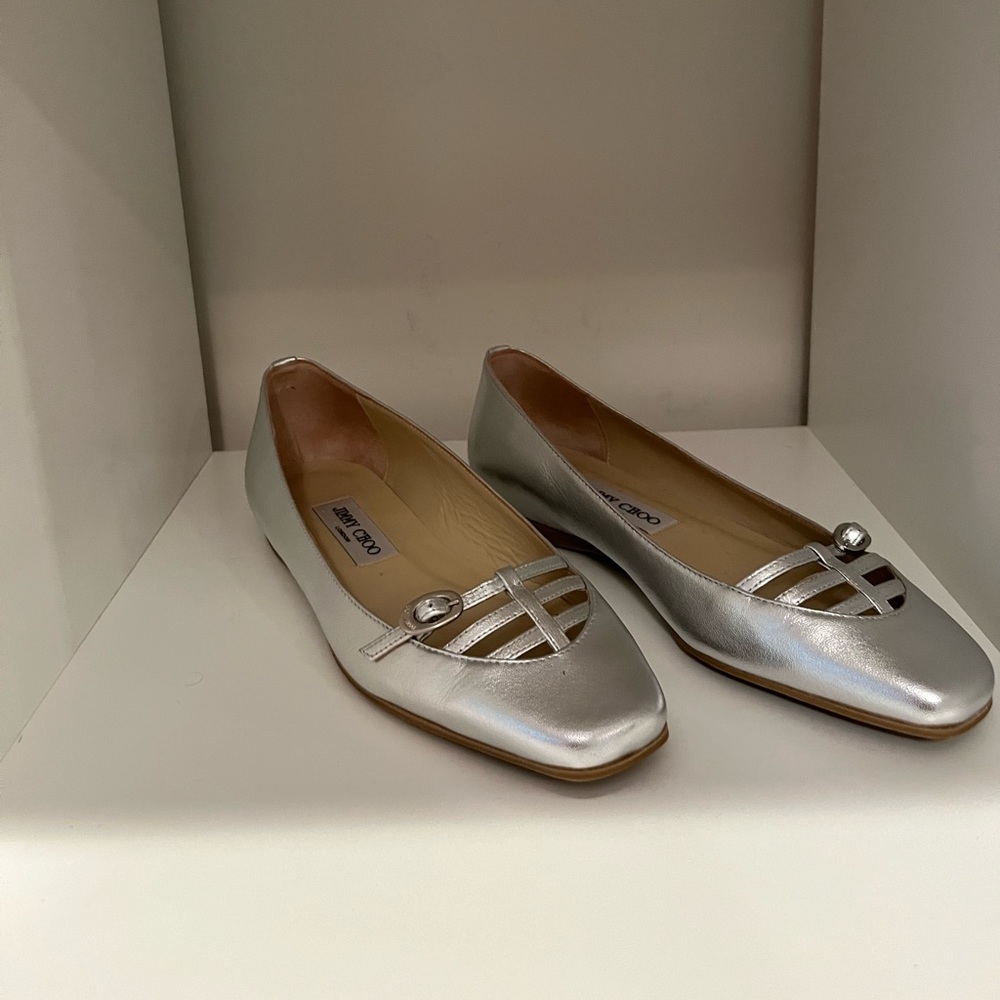 Silver Jimmy Choo flats